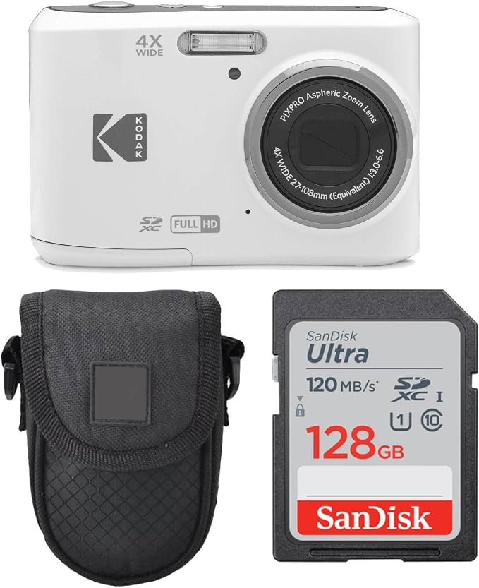 Kodak PIXPRO FZ45 Digital Camera + Point & Shoot Camera Case + Sandisk 128GB by PHOTO4LESS