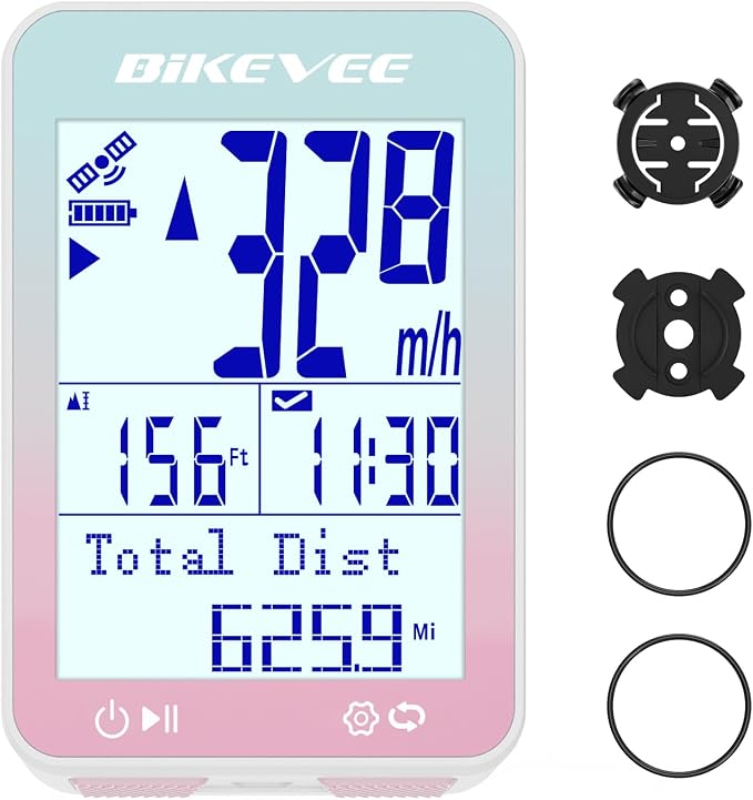 GPS Bike Computer Wireless Bicycle Speedometer Odometer 9 Languages Auto by Bikevee