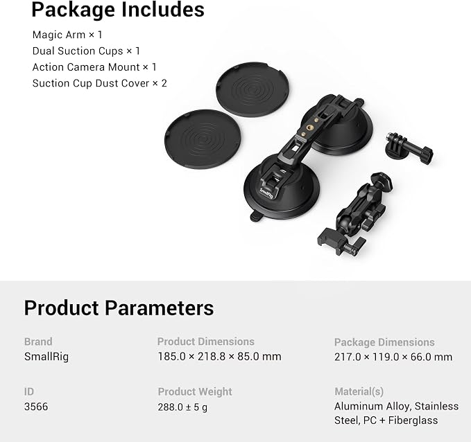 SmallRig Camera Suction Cup Mount, Mount - Image 8