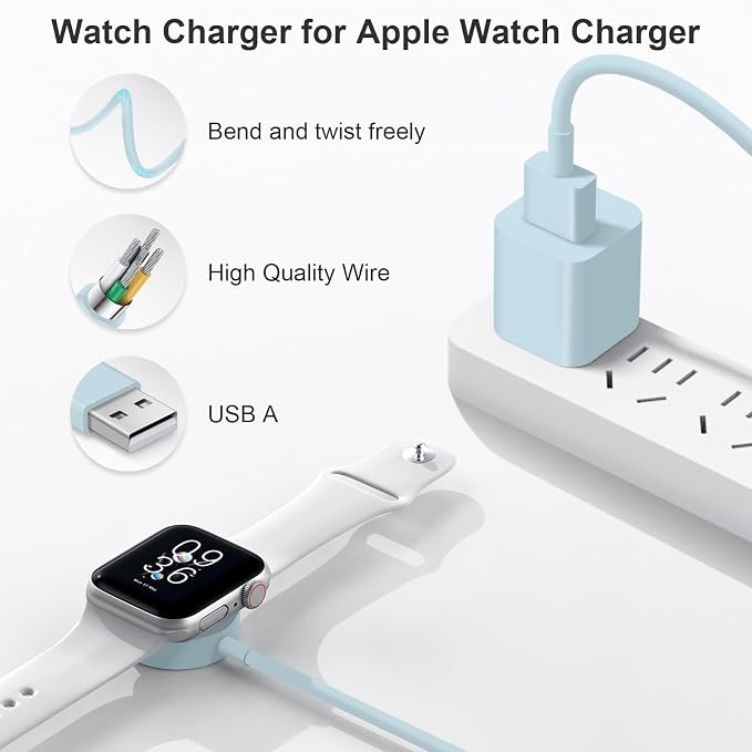 Fast Charger for Apple Watch Charger, Magnetic iWatch Charger to USB A Cable - Image 3