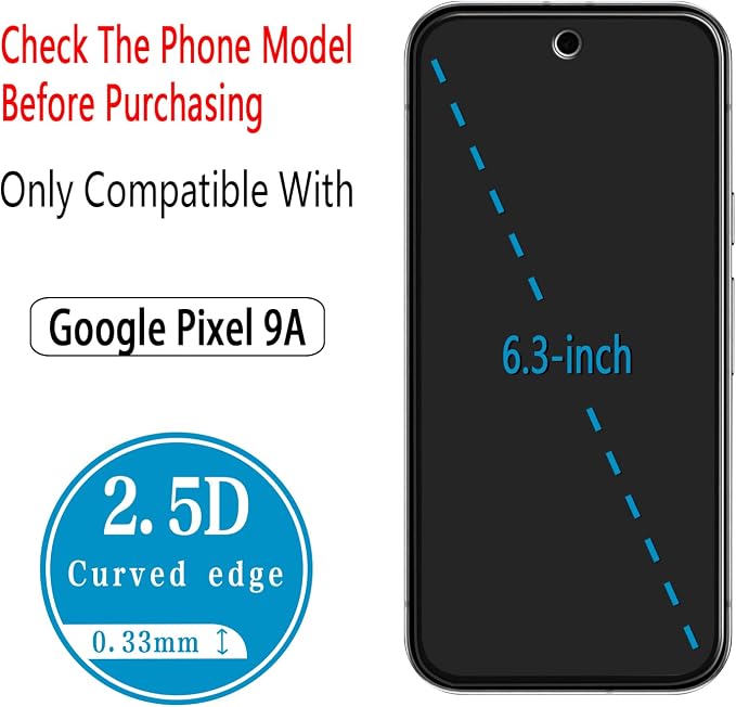 2 Pack Screen Protector for Google Pixel 9a - Image 3