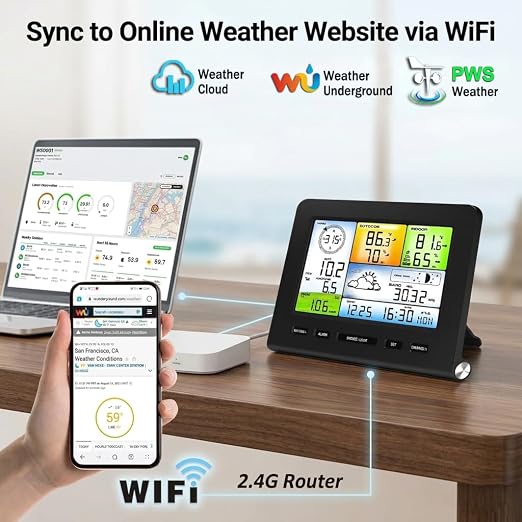 Urageuxy WiFi Weather Station Wireless Indoor Outdoor - Image 6
