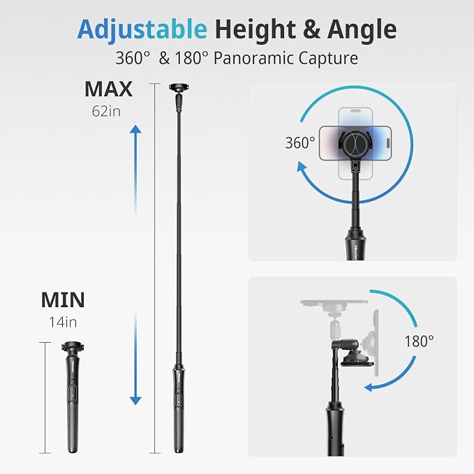 UBeesize 62'' Magnetic Selfie Stick Phone Tripod - Image 2