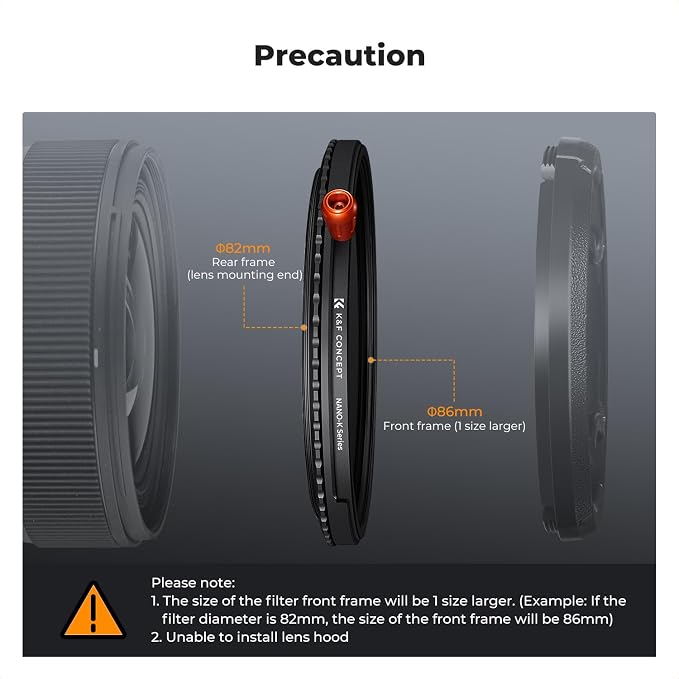 K&F CONCEPT 67mm Black Diffusion Mist Effect 1/4 & Variable ND2-32 & Circular - Image 7