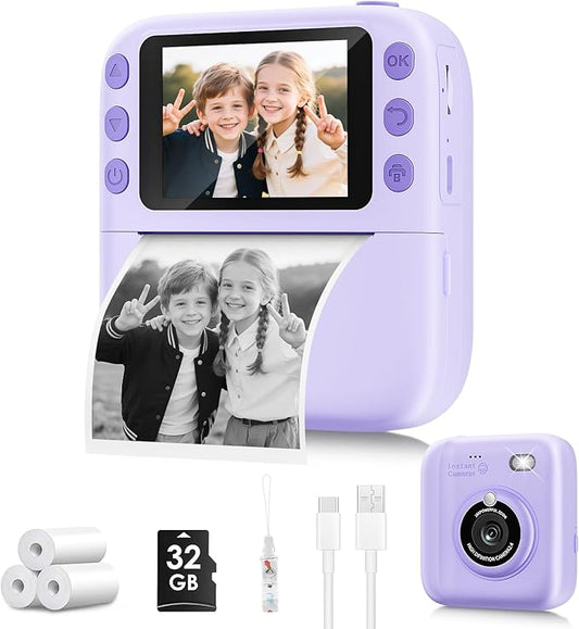 Instant Print Camera for Kids, Christmas Birthday Gifts for Girls Boys by Yusuuo