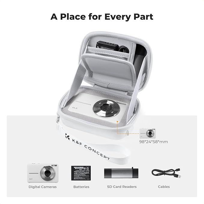 K&F CONCEPT Carrying Case for Digital Camera, Small Hard Shell Protective Case - Image 4