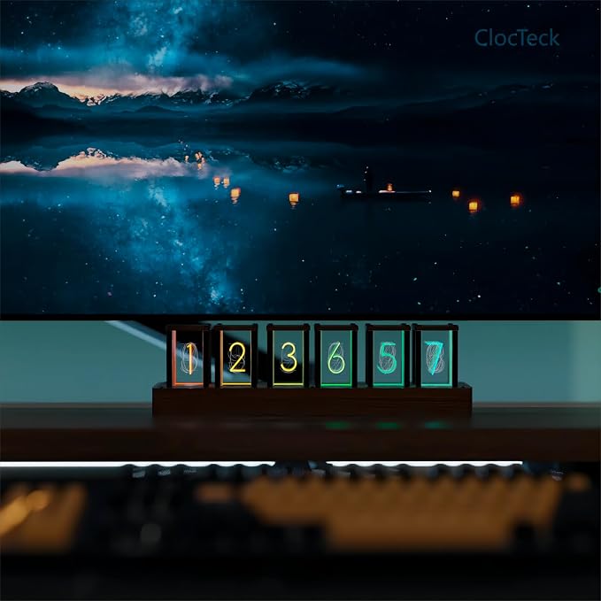 Nixie Tube Clock Walnut Digital Desk Clock, Support Wi-Fi Time Calibration - Image 2