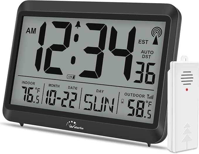WallarGe Atomic Clock with Indoor Outdoor Temperature by WallarGe