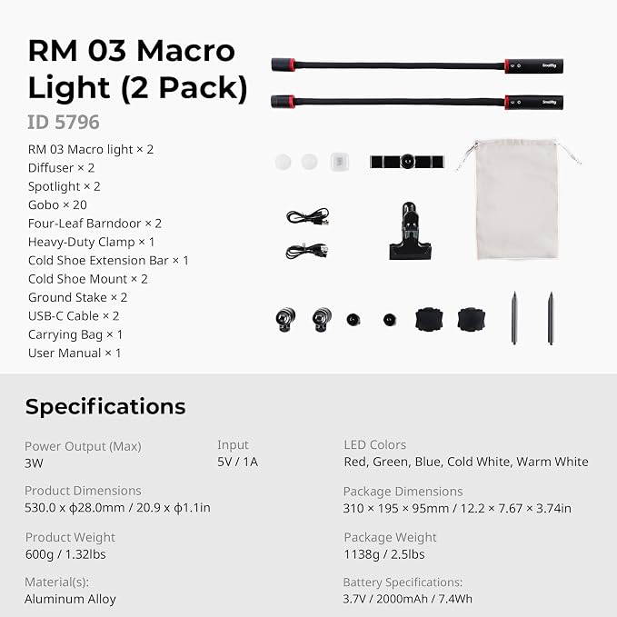 SmallRig RM 03 Macro Photography LED Light - Image 9