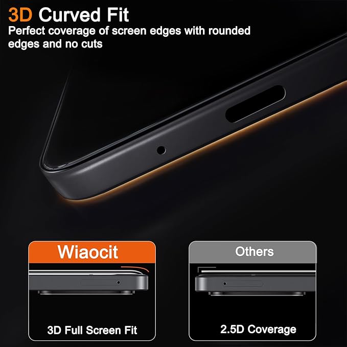Wiaocit 3 Pack Tempered Glass Privacy Screen Protector - Image 5