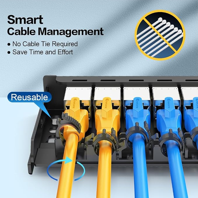 6 Port Patch Panel 0.5U CAT6A Keystone Patch Panel Shielded - Image 5