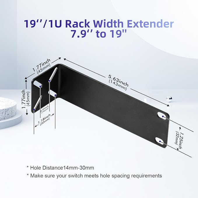 Rack Mount Kit for 7.9 inch Switches, Adjustable Rack Ears for Netgear - Image 2