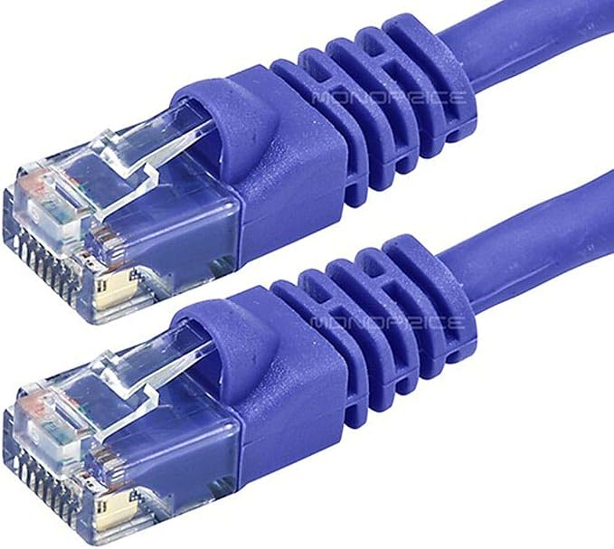 Monoprice Cat5e 3ft Purple Patch Cable UTP 24AWG 350MHz Pure Bare Copper - Image 2