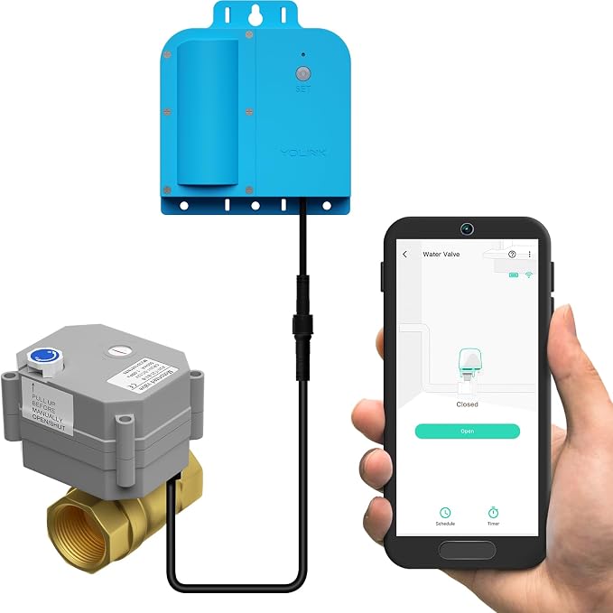YoLink X3 Valve Controller Kit, 1-1/4" Brass Motorized Ball Valve, LoRa Long by YoLink