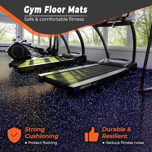SUPERJARE 0.4'' Thick 24 Pcs 96 Sq Ft Rubber Top Exercise Equipment Mats - Image 4