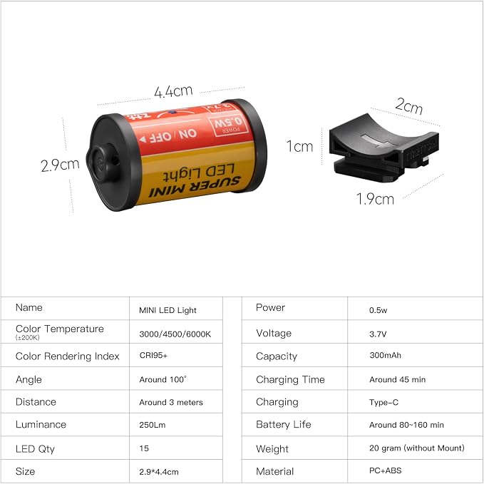 TTArtisan Ultra Mini Led Light for Camera Magnetic Cold Shoe Lights Portable 3 - Image 6