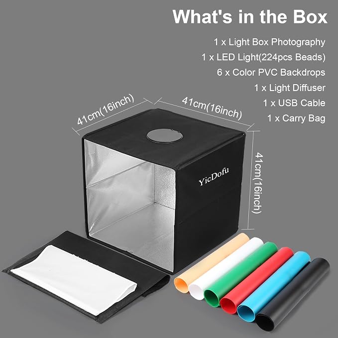 16 Inch Photo Light Box, CRI>90 Photography Shooting Tent - Image 9