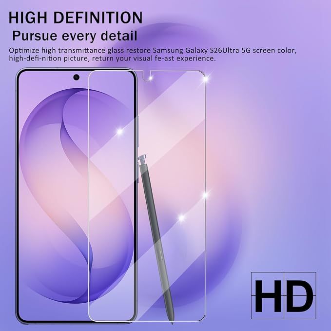 Galaxy S26 Ultra Screen Protector + Camera Lens Protector, Full Coverage - Image 6