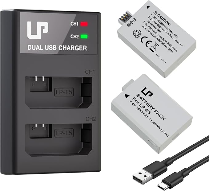 LP LP-E5 Battery and Charger Pack, Rebel T1i, Rebel XSi, Kiss X3, KissF and More by LP