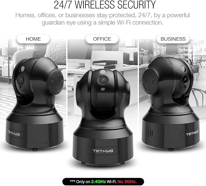 TETHYS Wireless Security Camera 1080P Indoor Pan/Tilt WiFi Smart IP Camera Dome - Image 7