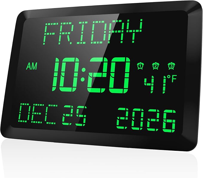Raynic Day Clock, 11.5" Large Display Calendar Clock by Raynic