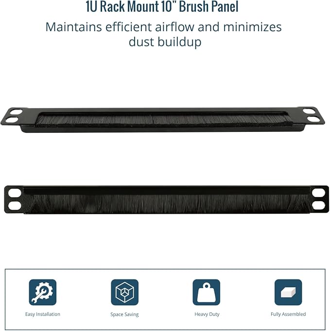 Tecmojo 2 Pack 0.5U Cable Management Brush Panel - Image 6