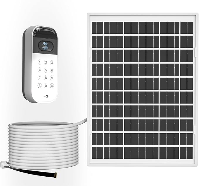 iTODOS 6W Solar Panel for myQ Smart Garage Door Video Keypad, 16.4Ft Outdoor by iTODOS
