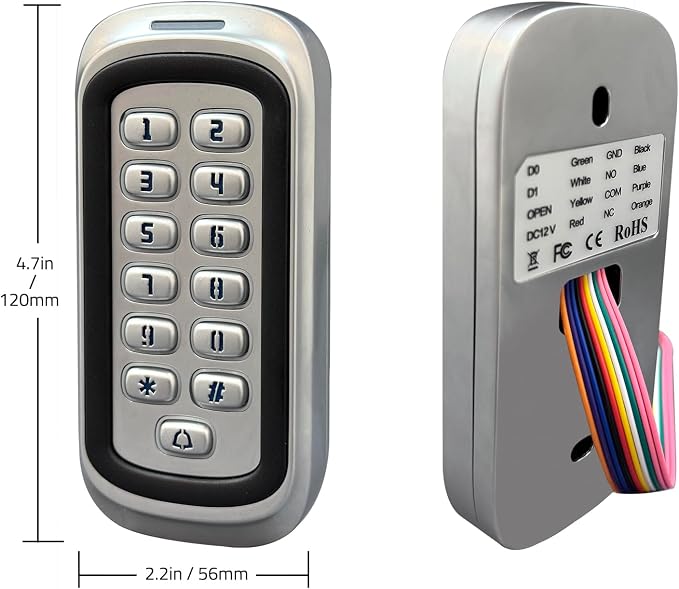 Wireless WiFi Access Control Keypad, 12V DC Metal Door Access Control System - Image 4