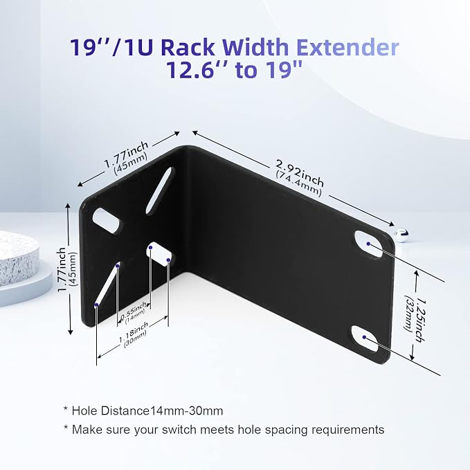 Rack Mount Kit for 12.6 inch Switches, Adjustable Rack Ears for Netgear - Image 2