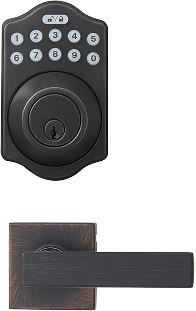 Amazon Basics Traditional Electronic Keypad, Keyless Entry Door Lock Deadbolt by AmazonBasics