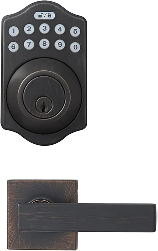 Amazon Basics Traditional Electronic Keypad, Keyless Entry Door Lock Deadbolt by AmazonBasics