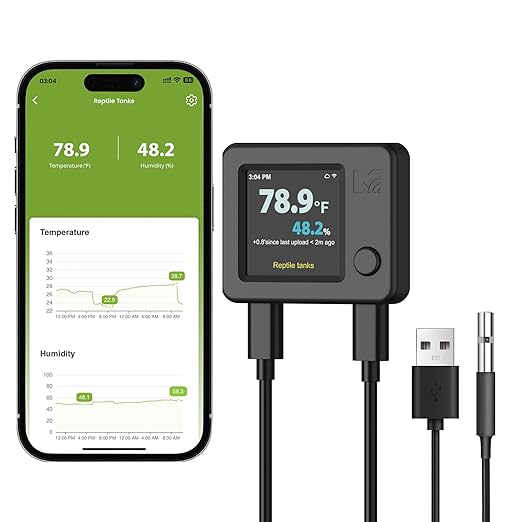 MOCREO WiFi Reptile Hygrometer Indoor Thermometer, Smart Humidity and by MOCREO