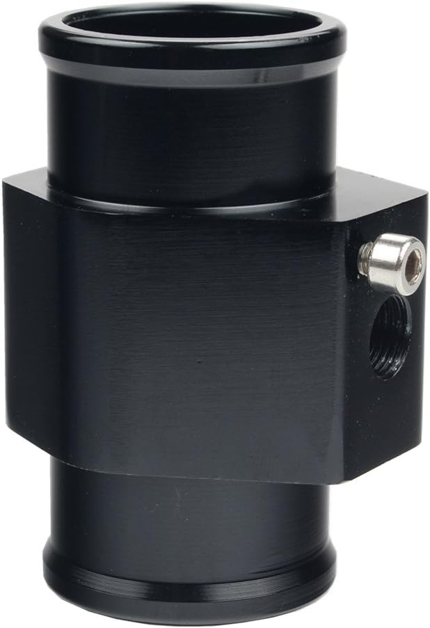 DEWHEL Aluminum Black Water Temp Meter Temperature Gauge Joint Pipe Radiator - Image 4