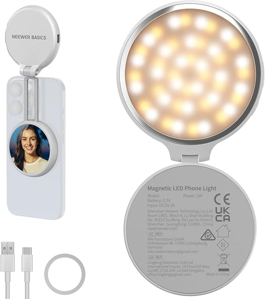 NEEWER Basics Magnetic LED Selfie Light Compatible by Neewer