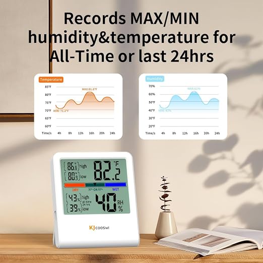 Digital Thermometer Hygrometer, Indoor Wall Thermometer Humidity Indoor - Image 5