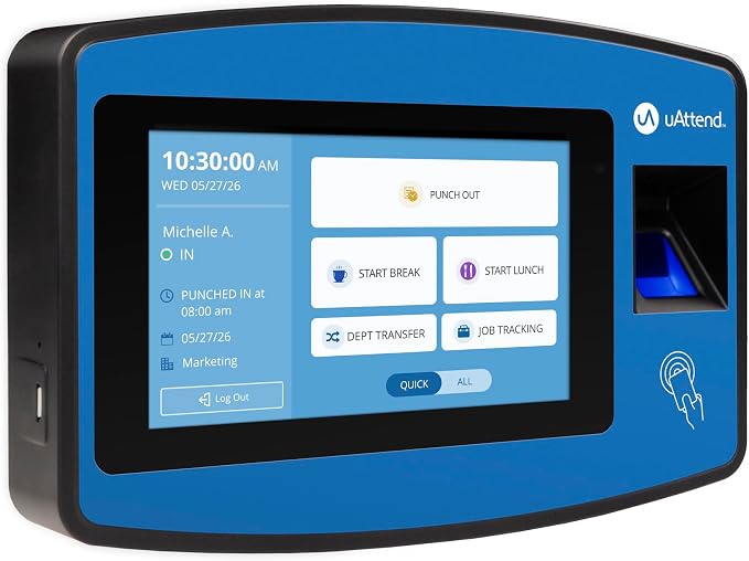 uAttend NX2500 Biometric Fingerprint, PIN Time Clock - Image 2