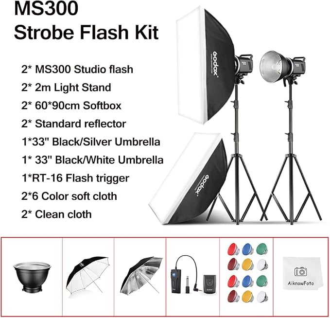 2pcs Godox MS300 Studio Flash Kit - Image 7