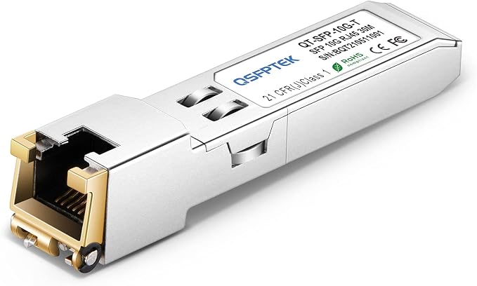 10GBase-T Module, SFP to RJ45, 10G Copper SFP+ Transceiver, 10Gbe Optical by QSFPTEK