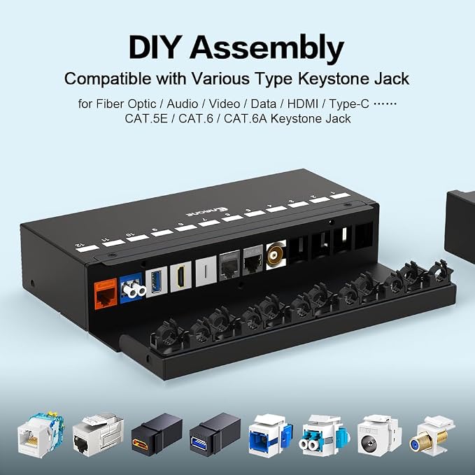 12 Port Patch Panel Blank Keystone Patch Panel Shielded Compatible - Image 5