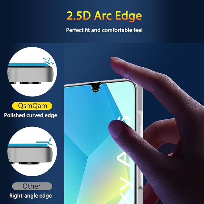 QsmQam 3 Pack Screen Protector for Samsung Galaxy A16 4G/5G + 3 Pack Camera - Image 4