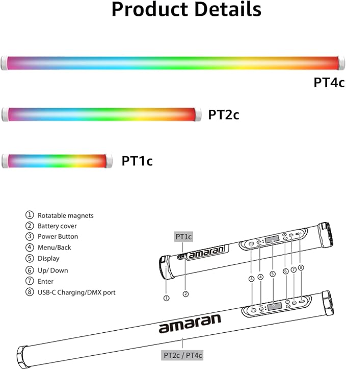 Aputure amaran PTC LED Tube Light Kit Video Light - Image 6