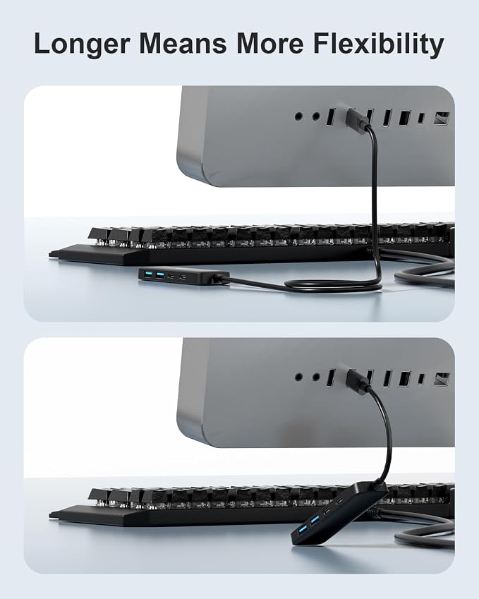 Dual USB C USB A 3.0 Hub: 4 Ports USB Hub - Image 6