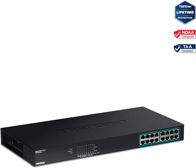 TRENDnet 16-Port Gigabit PoE+ Switch, TPE-TG160g, 16 x Gigabit PoE+ Ports - Image 5