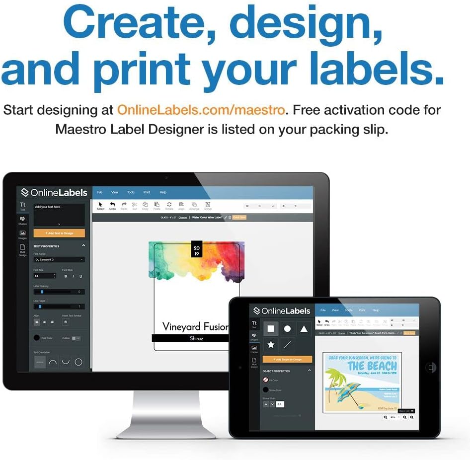 OnlineLabels 4" x 3.33" Shipping Labels – Permanent Adhesive, White Matte – for Product, Inventory, & Pallet Labeling – for Inkjet & Laser Printers – Pack of 600 Labels, 100 Sheets OL150WX