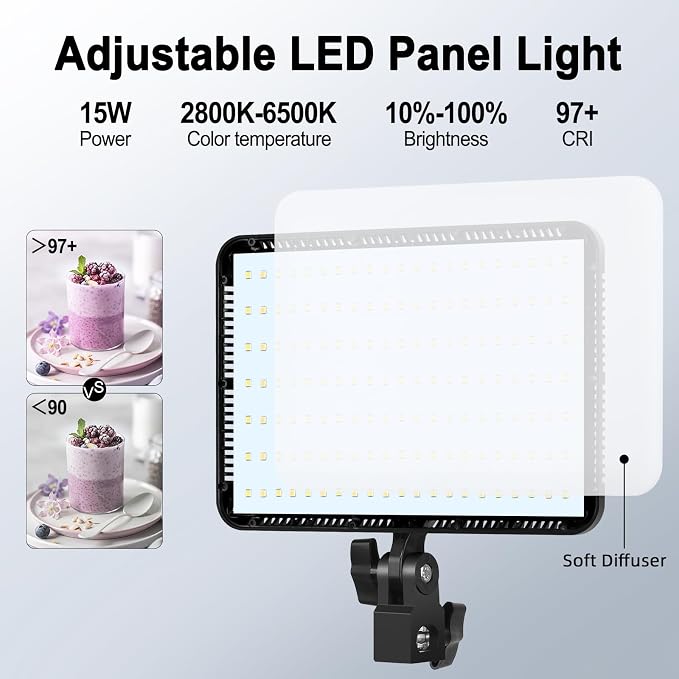 12" LED Video Light Kit, Streaming Lighting - Image 2