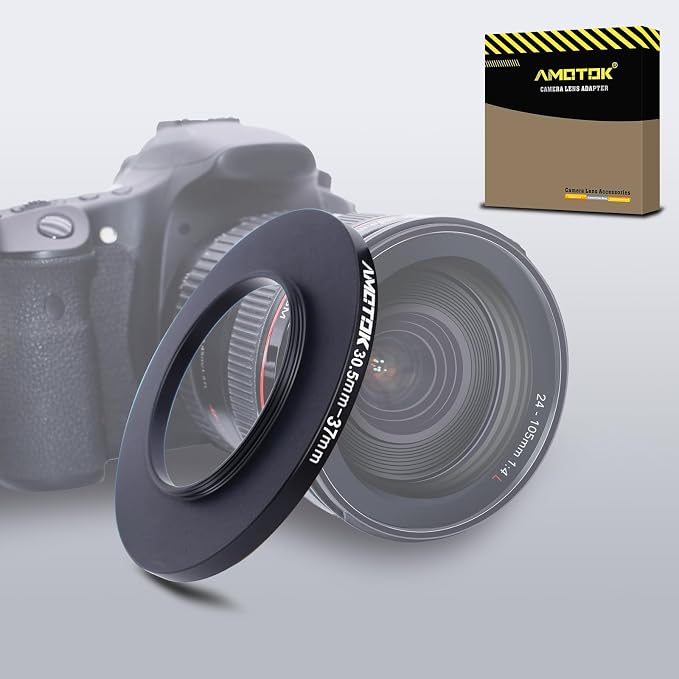 30.5mm Lens to 37mm Camera Lens Adapter, 30.5mm to 37mm Filter Step up Ring by AMOTOK