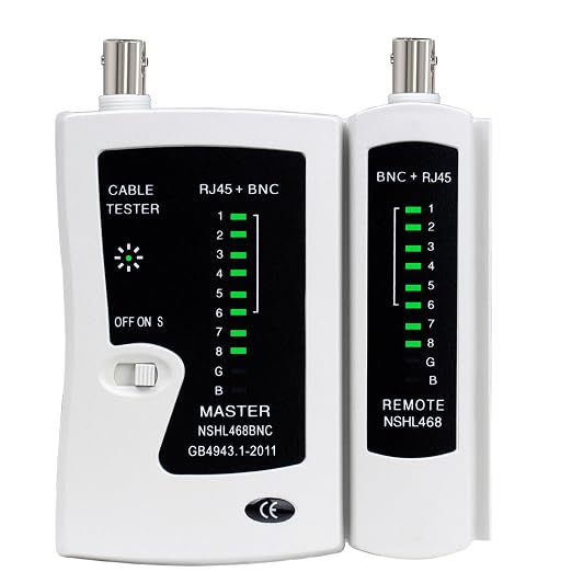 Coaxial Coax Cable Tester Portable BNC RJ59 RJ45 cat5 cat5e cat6 cat6a UTP Wire by GGIARAON