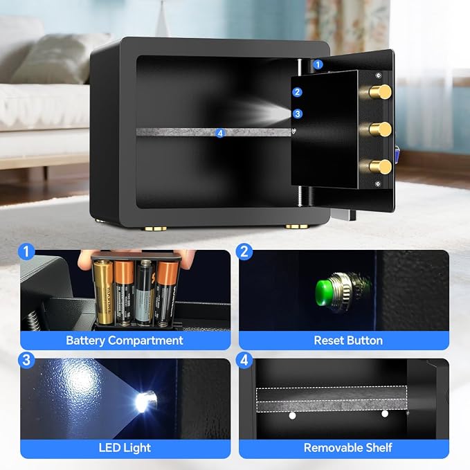 Home Safe with Digital Keypad & Alarm System - Image 8