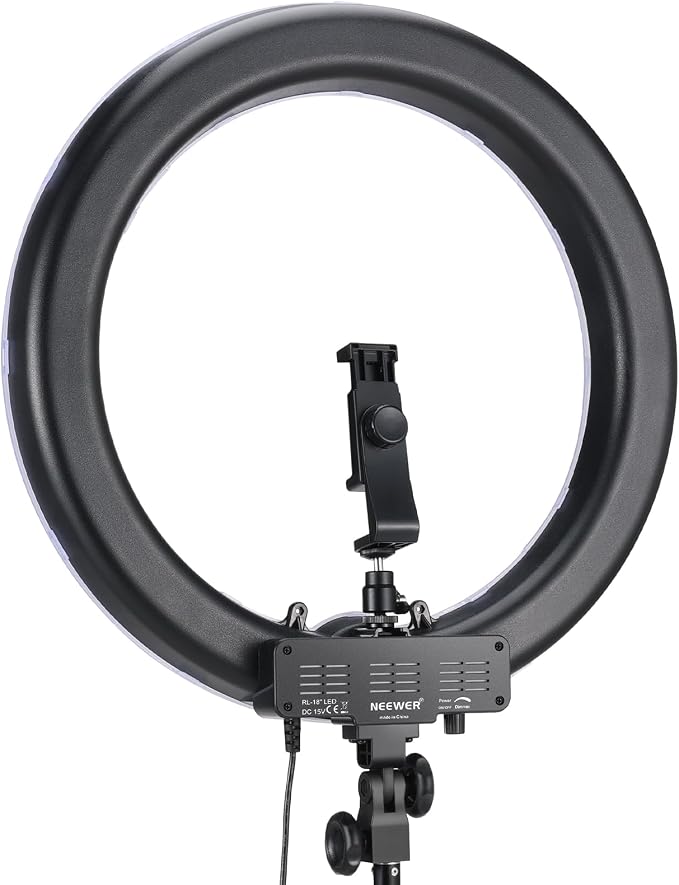 NEEWER 55W 18"/45cm Ring Light Kit, 5600K Dimmable LED Ringlight Tripod Stand - Image 4