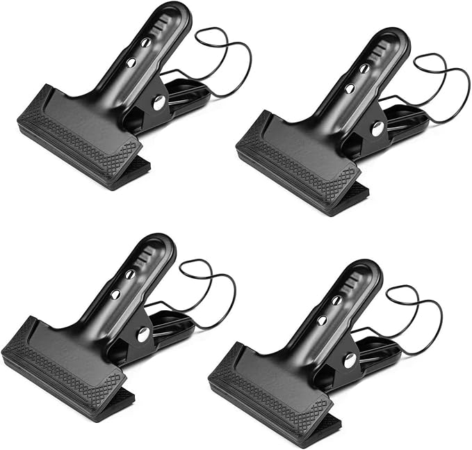 Backdrop Spring Clamps With Hook- 4 Pack of 4" Heavy Duty Clips by KAGYOKU